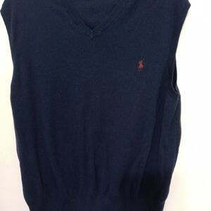 Polo by Ralph Lauren Navy Blue Vest Sweater Embroidered Pony